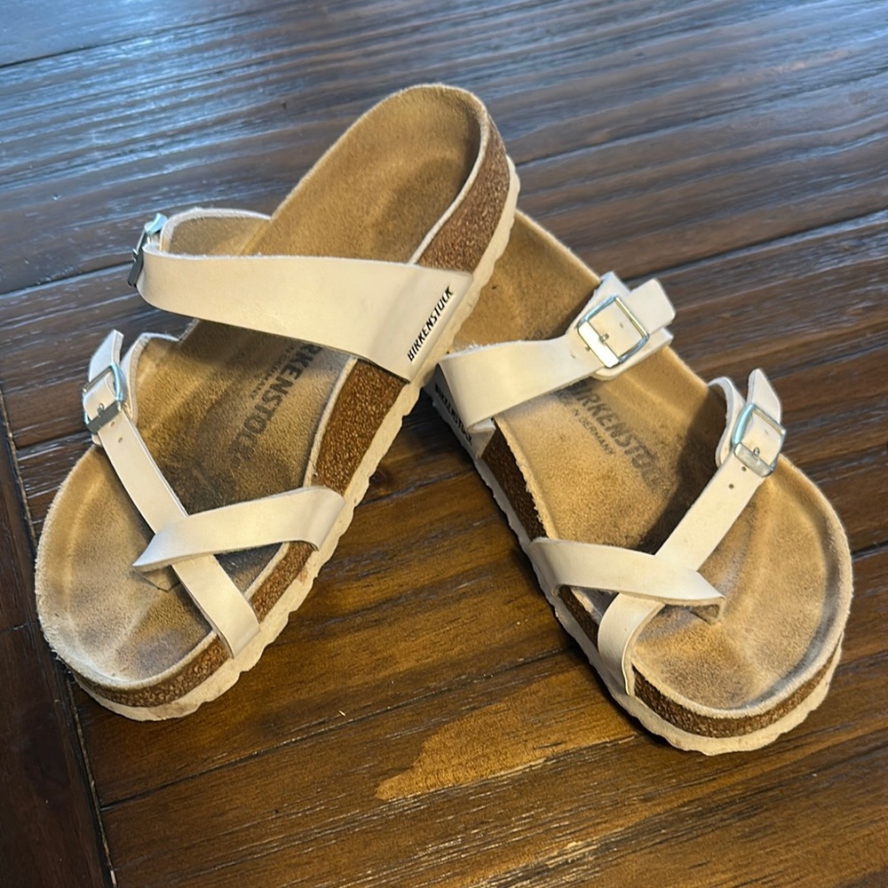 Women’s Birkenstock White Slip-On Sandals